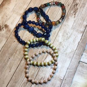 Beaded bracelets 5 stretchy bracelets